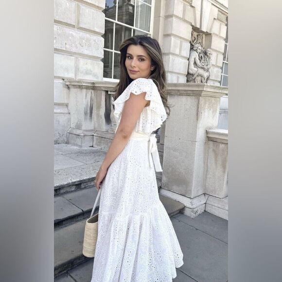 Zara openwork embroidered midi dress - Picture 2 of 13